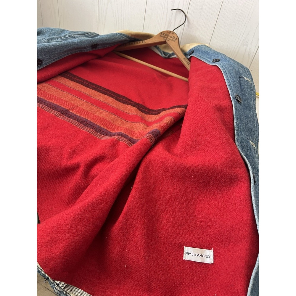 Vintage LL Bean Denim Barn Coat Mens XL Wool Liner Corduroy Collar Chore Jacket - Picture 3 of 16